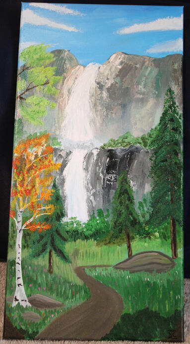 falls 12x24 traditional canvas -$60