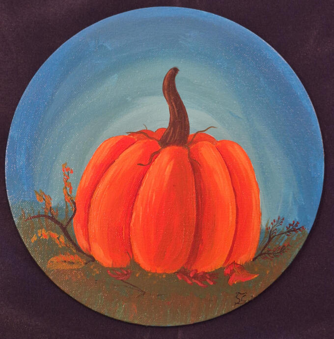 Pumpkin canvas panel -$30